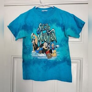 Vintage Splash Mountain Blue Tie Dye Youth 10-12 T-Shirt No Tag Please Read